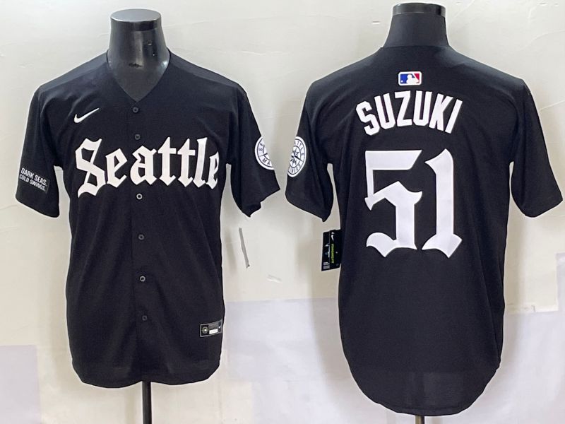 Men 2025 Seattle Mariners 51 Suzuki Five generations Joint Name Nike MLB Jersey style 13
